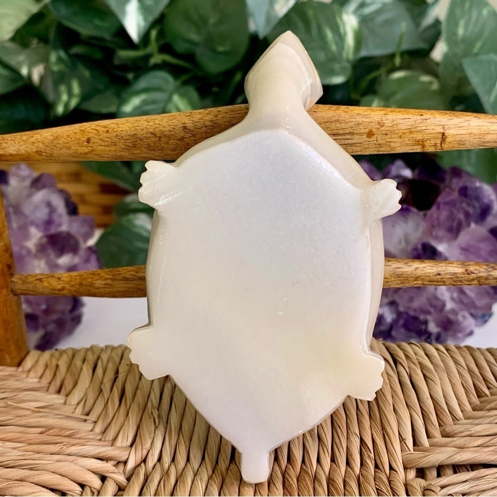 Large Banded Calcite Crystal Turtle Carving Polished Onyx Tortoise Figurine 4.5” - Picture 12 of 16